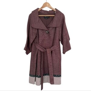 BCBGMaxAzria The Trench Annabelle Linen Blend Swing Coat Belted Jacket